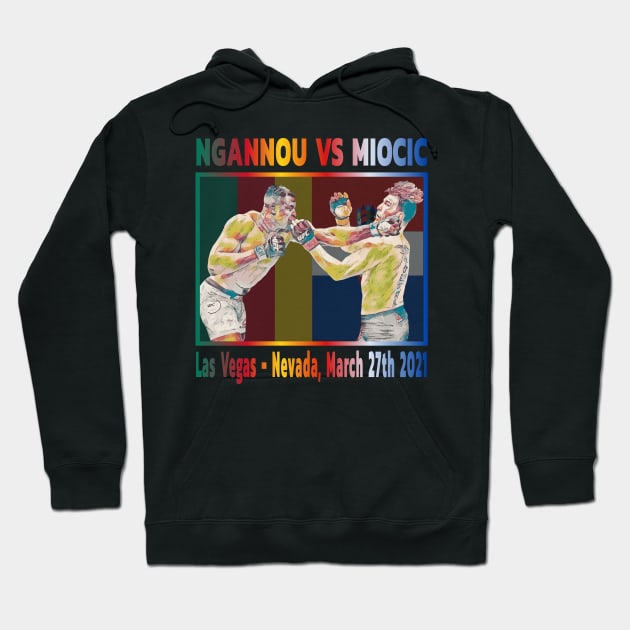 Ngannou Vs Miocic Flags Colors Hoodie by FightIsRight